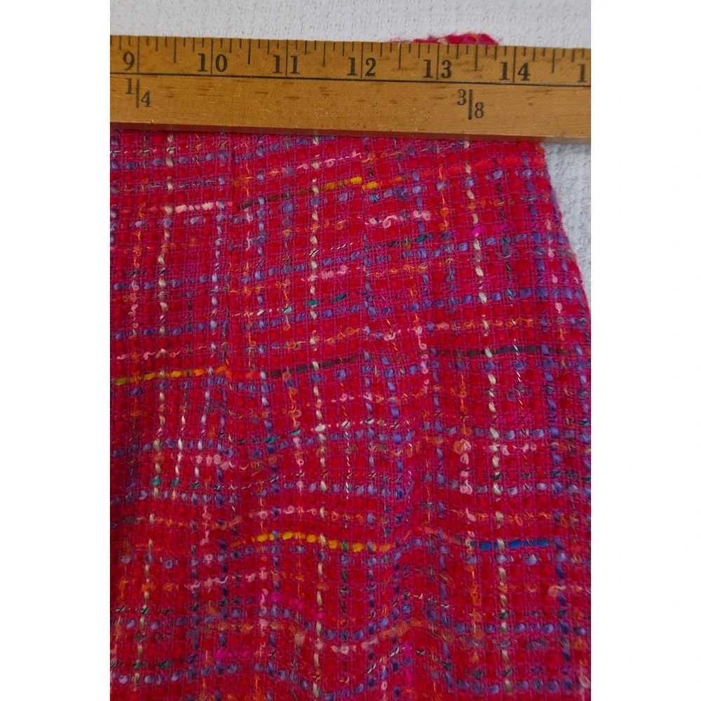 Vintage Lew Magram Womens Sz 8 2 Piece Skirt Suit Fuchsia Boucle Tweed Blazer